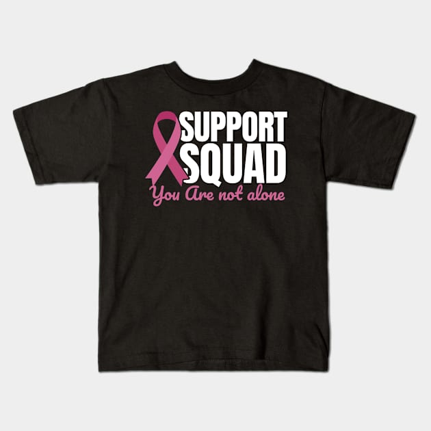 Support Squad Breast Cancer Awareness Kids T-Shirt by NysdenKati